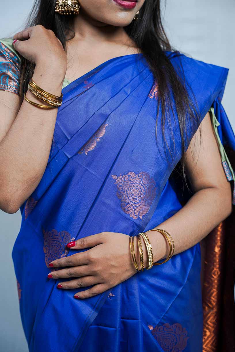 Royal Blue Color Handloom Silk Saree