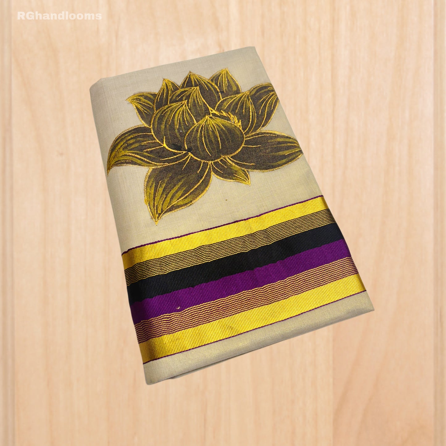 Tissue Hand Paint Saree with embroidery , with Flower Designs