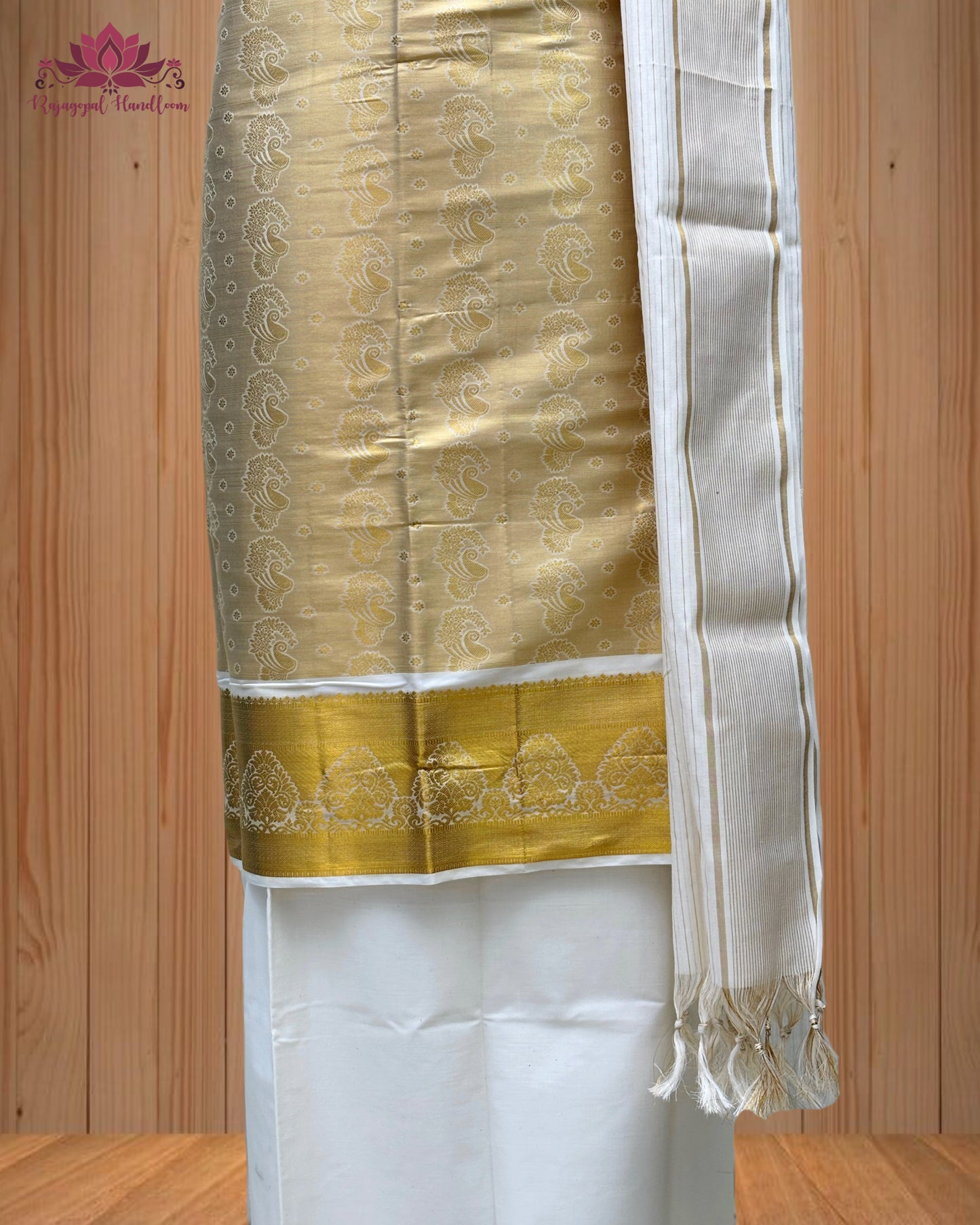 Churidar Material Peacock Design and a luxurious Golden Border
