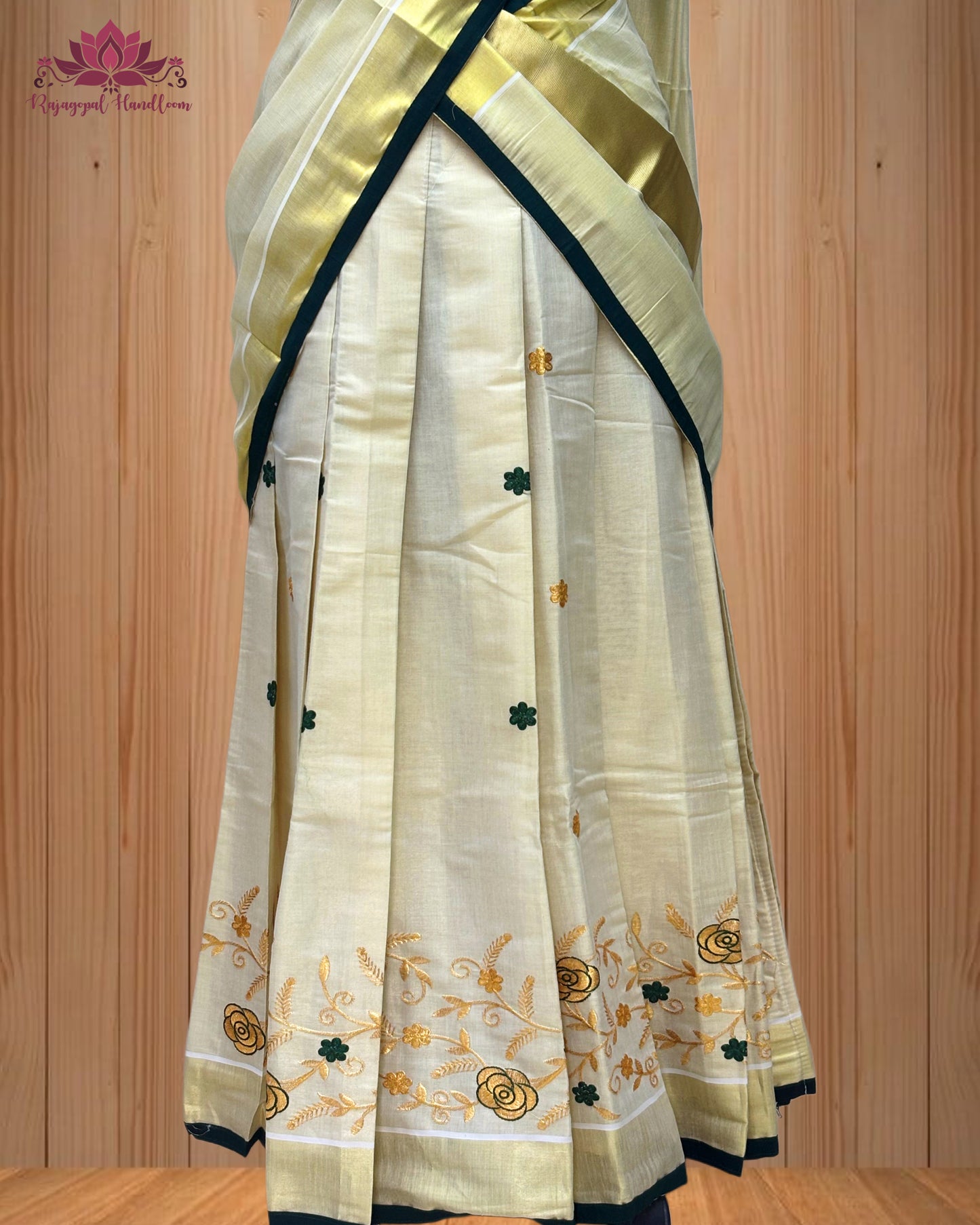 Tissue Embroidery Dhawani Set
