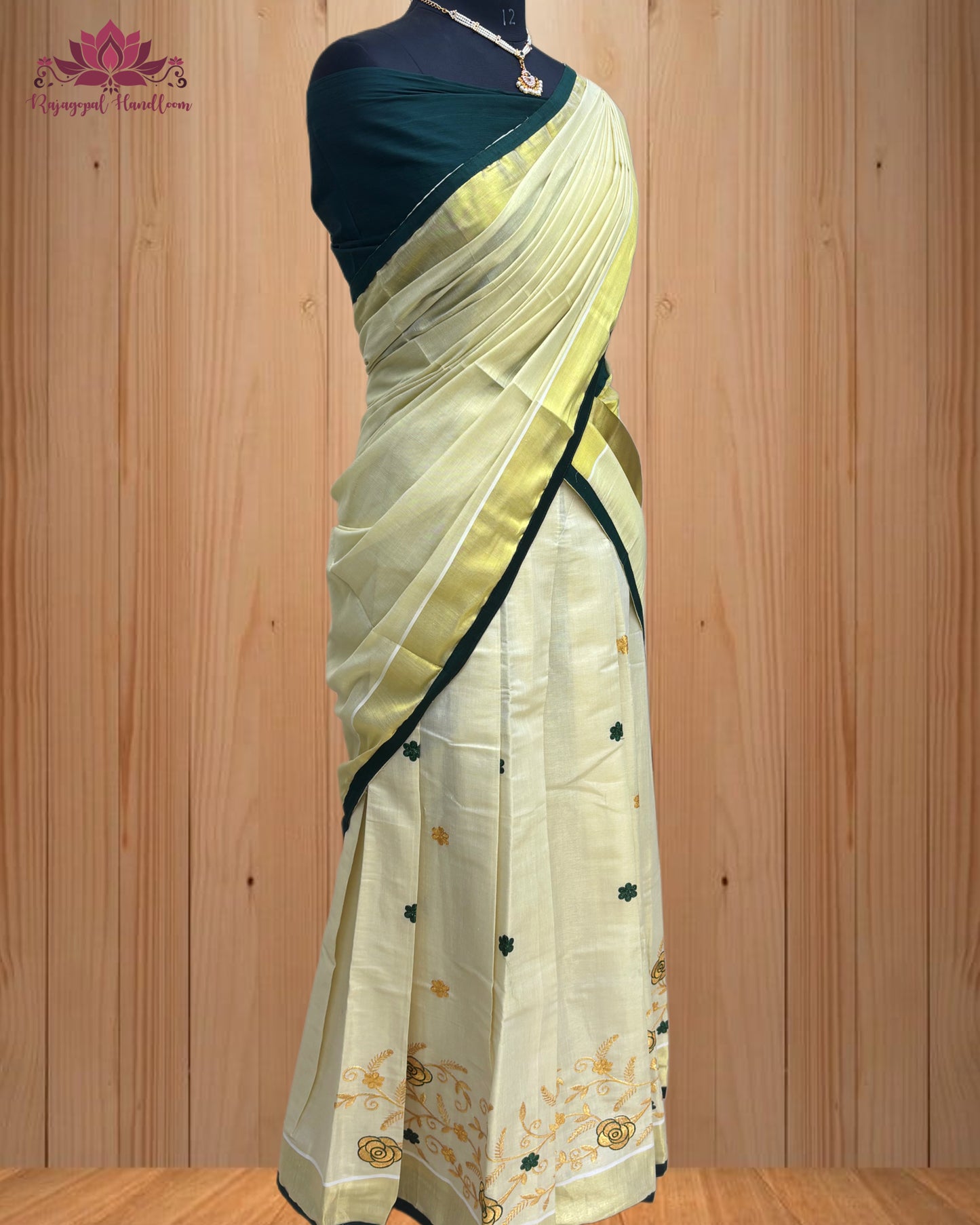 Tissue Embroidery Dhawani Set