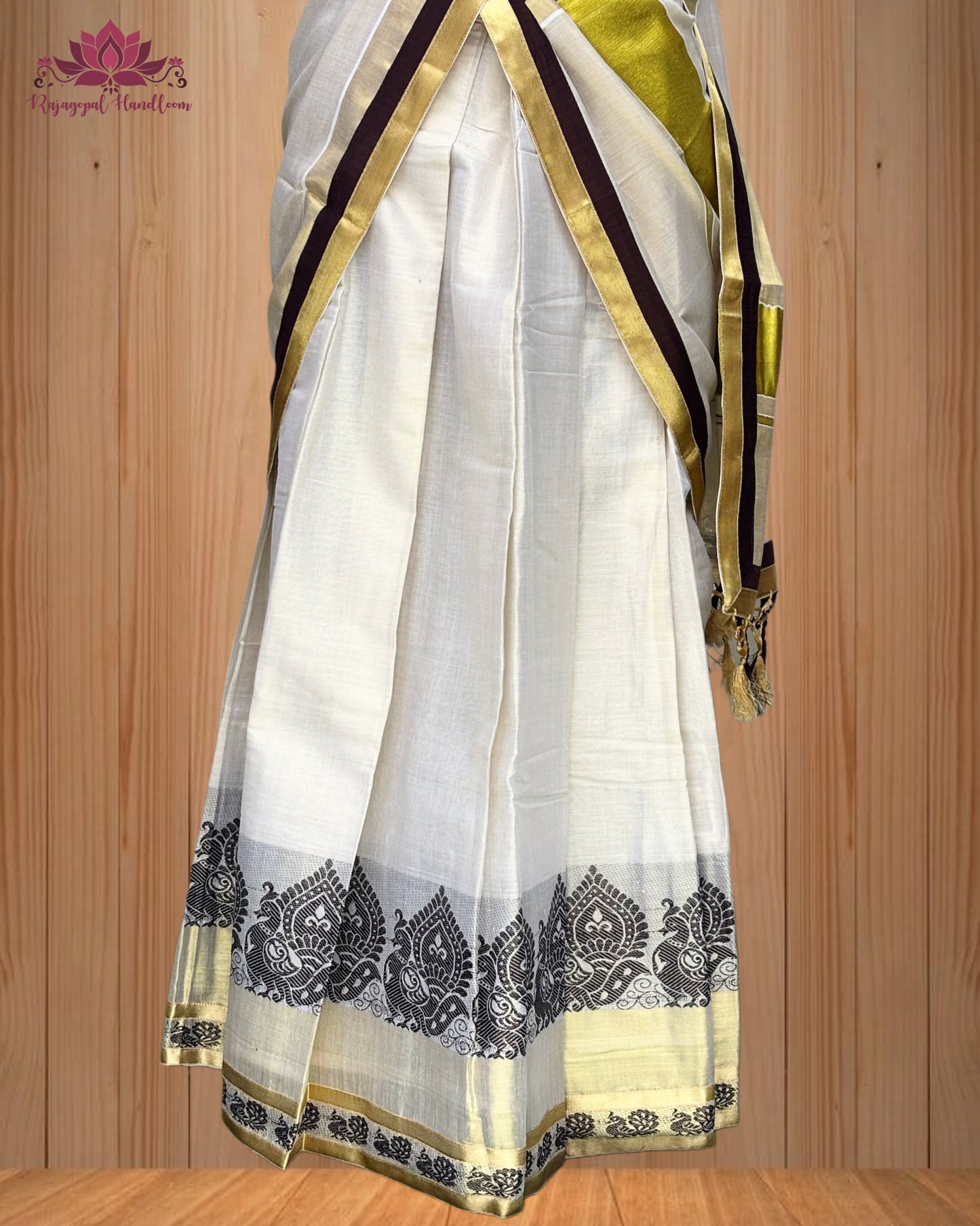 Dhawani Set with a majestic golden & black border