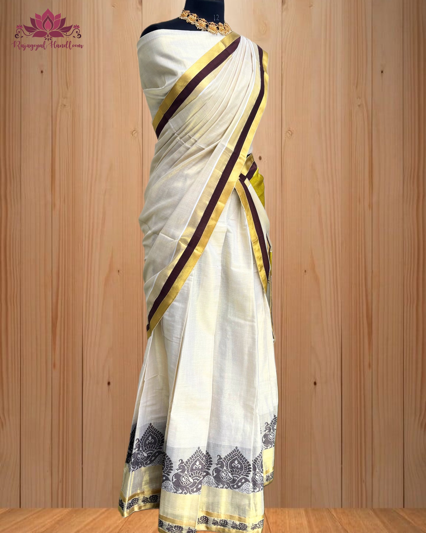 Dhawani Set with a majestic golden & black border
