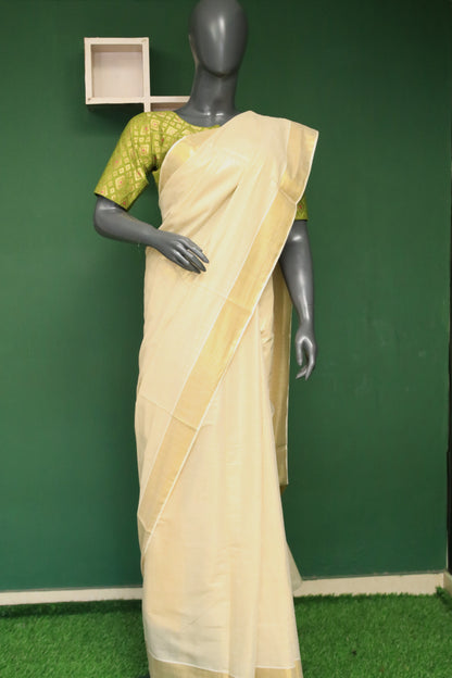 kerala Tissue saree 3x4 border