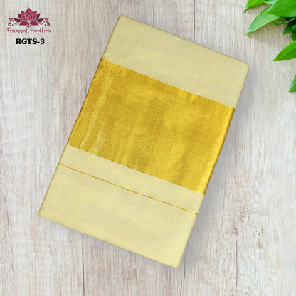 Kerala 3X5 Plain Tissue Saree