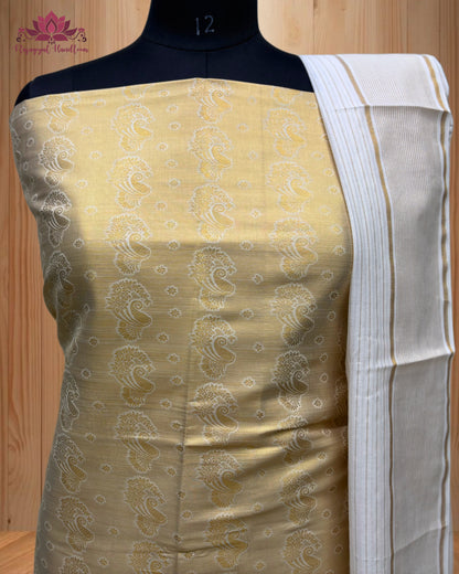 Churidar Material Peacock Design and a luxurious Golden Border