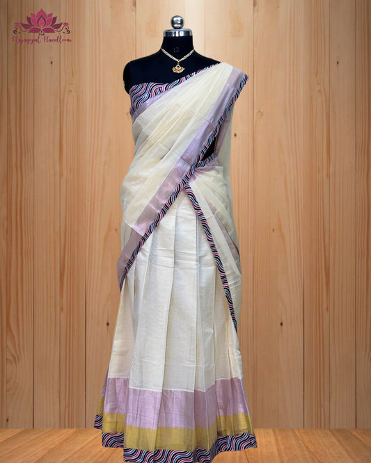 Kerala traditional Dhawani set a perfect blend of elegance and tradition