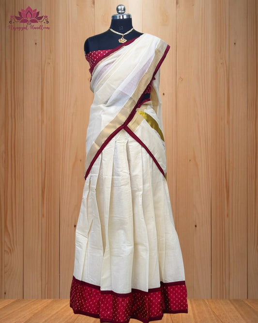 Kerala traditional Dhawani set